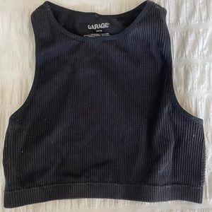 Black cropped seamless tank from Garage, size XS